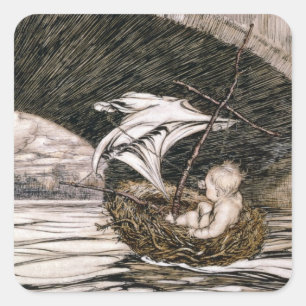 J.M. Barrie   'He Passed Under the Bridge and Came Square Sticker