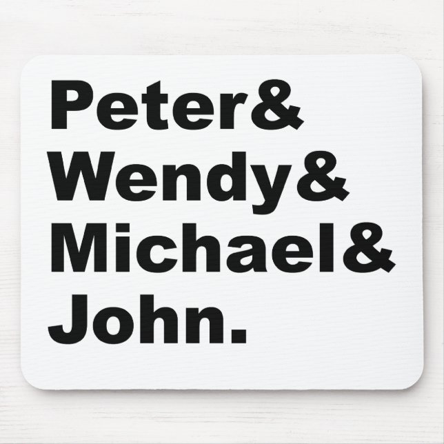 J.M. Barrie's Peter Pan | Peter Wendy Michael John Mouse Mat (Front)