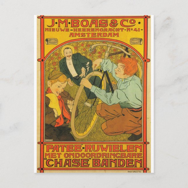 J.M Boas & Co. Bicycles Postcard (Front)