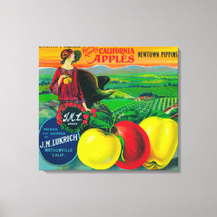 J.M.L. Apple Crate LabelWatsonville, CA Canvas Print