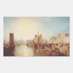 J.M.W. Turner: Harbor of Dieppe Romantic Fine Art Rectangular Sticker