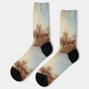 J.M.W. Turner: Harbor of Dieppe Romantic Fine Art Socks
