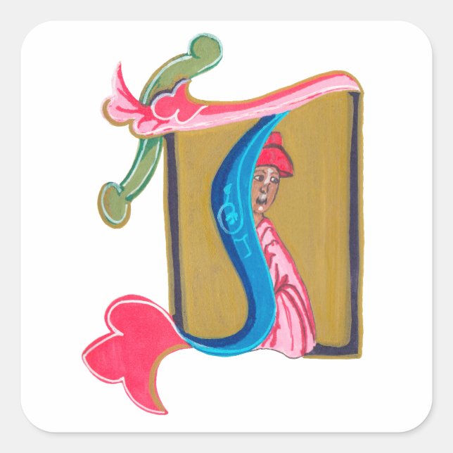 J - MINIATURE SQUARE STICKER (Front)