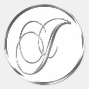 J Monogram Faux Silver Envelope Or Favour Seal