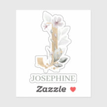 J Monogram Floral Personalised