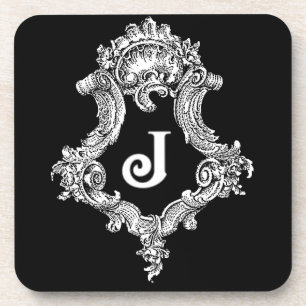 J Monogram Initial Coaster