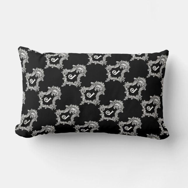 J Monogram Initial Throw Pillow (Front)