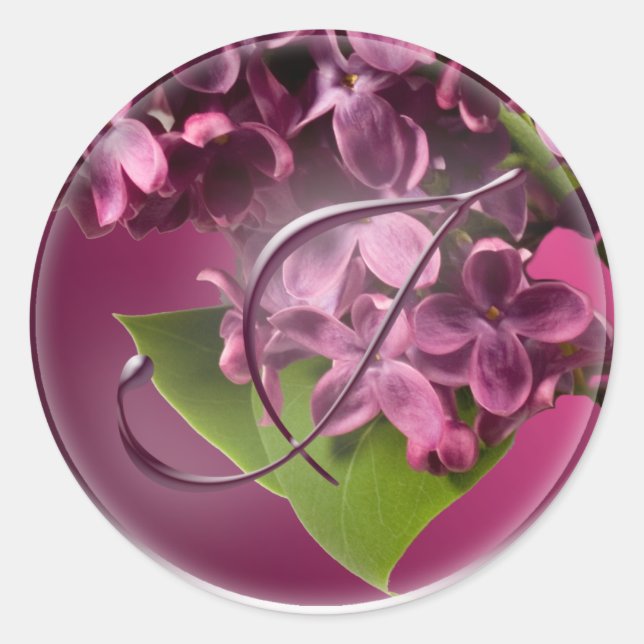 J Monogram Lilac Envelope Seal Sticker (Front)