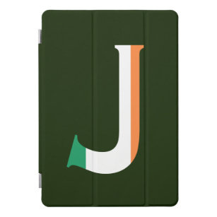 J Monogram overlaid on Irish Flag ipacnt iPad Pro Cover