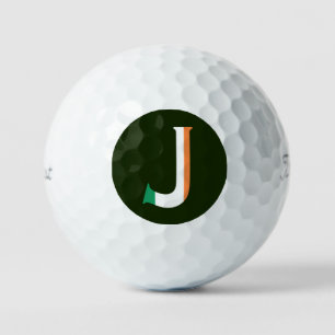 J Monogram overlaid on Irish Flag tpv1 gbcnt Golf Balls