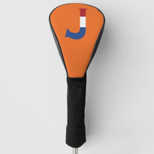 J Monogram overlaid on NLD Flag on or dccnt Golf Head Cover