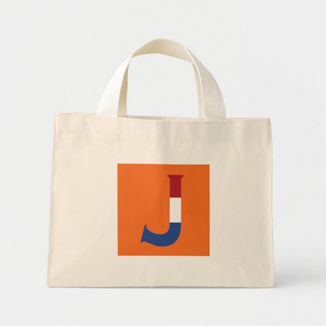 J Monogram overlaid on NLD Flag on or ttcnt Mini Tote Bag (Front)