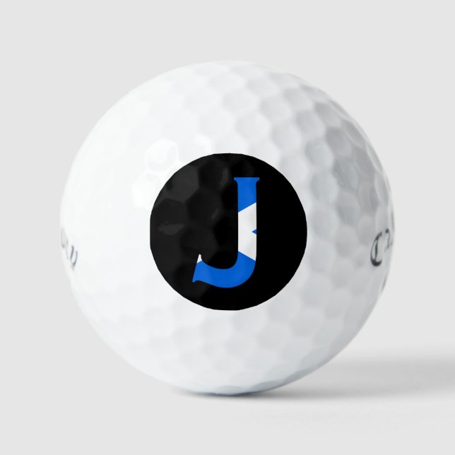 J Monogram overlaid on Scottish Flag css gbt Golf Balls (Front)