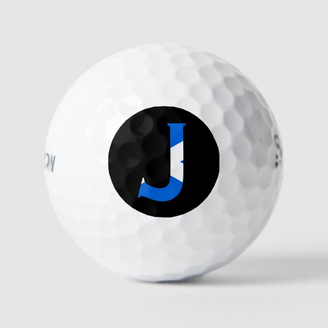 J Monogram overlaid on Scottish Flag ssf gbcnt Golf Balls (Front)