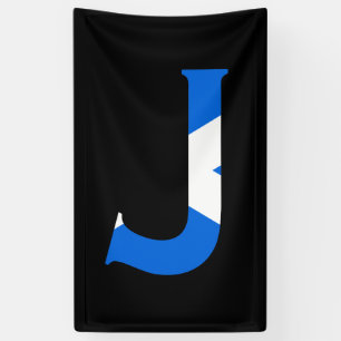 J Monogram overlaid on Scottish Flag (v) bnrcnt Banner