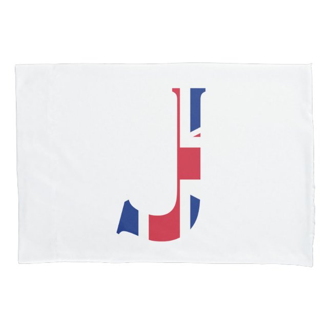 J Monogram overlaid on Union Jack Flag pccnt Pillowcase (Front)