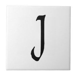 "J" monogram, Quill text Tile