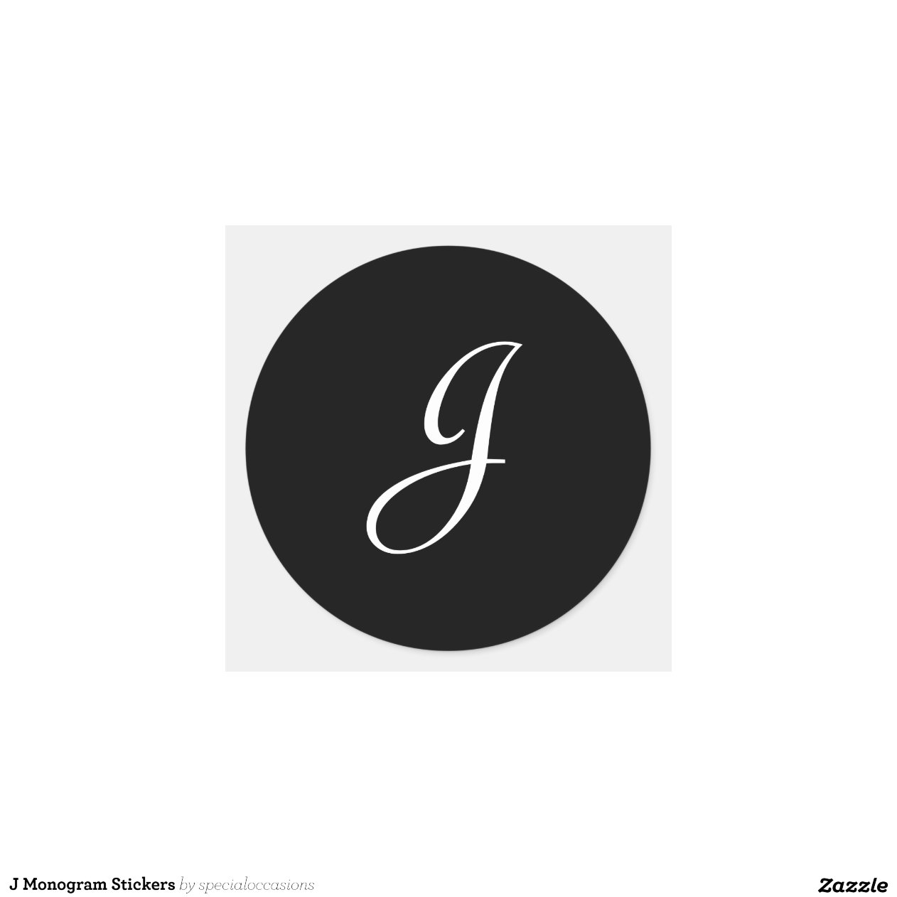 J Monogram Stickers | Zazzle