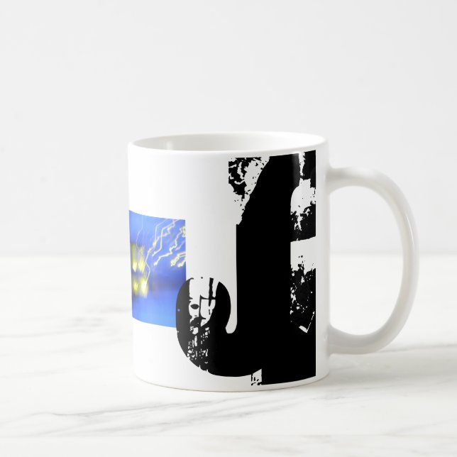 J Monogram Typography Cool Grunge Mug (Right)