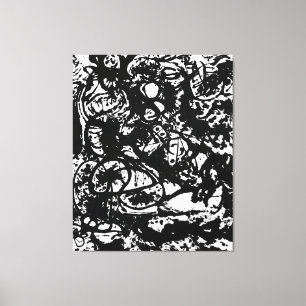 J. P. - BLACK AND WHITE Number 6 - 1951 -Abstract- Canvas Print