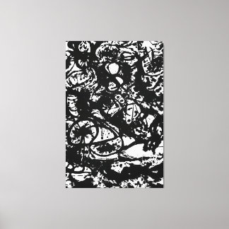 J. P. - BLACK AND WHITE Number 6 - 1951 -Abstract- Canvas Print