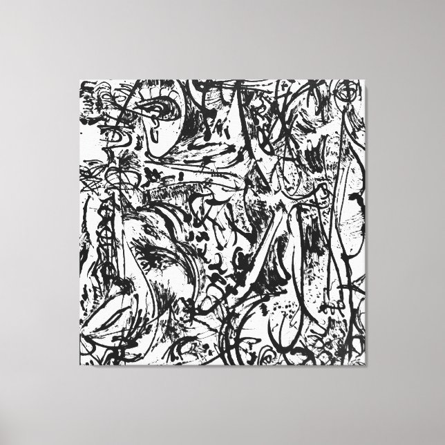 J. P. - ECHO - NUMBER 25 - 1951 - Black Pourings - Canvas Print (Front)