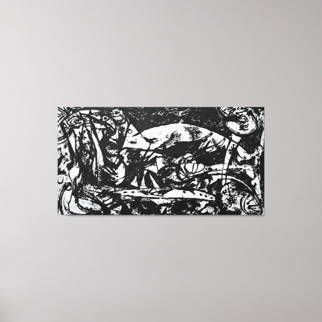 J. P. - NUMBER 14 - 1951 - Black Pourings - Canvas Print (Front)