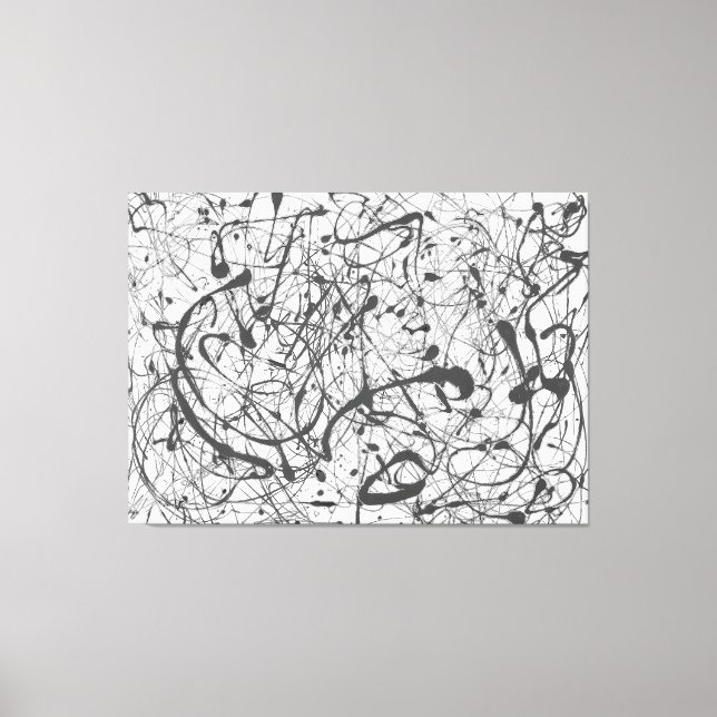 J. P. - Number 14 GRAY - 1948 - Action Painting - Canvas Print (Front)