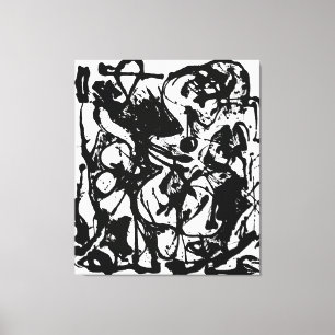 J. P. - NUMBER 19 - 1951 - Black Pourings - Canvas Print