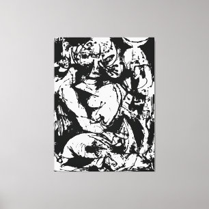 J. P. - NUMBER 22 - 1951 - Black Pourings - Canvas Print