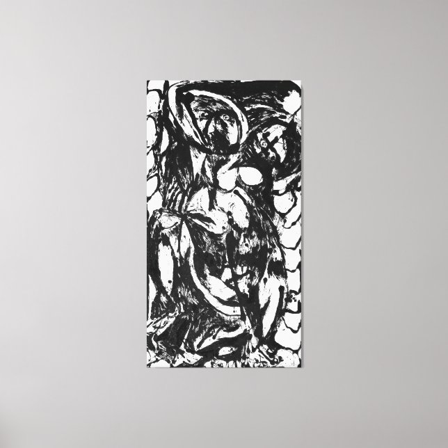 J. P. - NUMBER 5 - 1952 - Black Pourings - Canvas Print (Front)