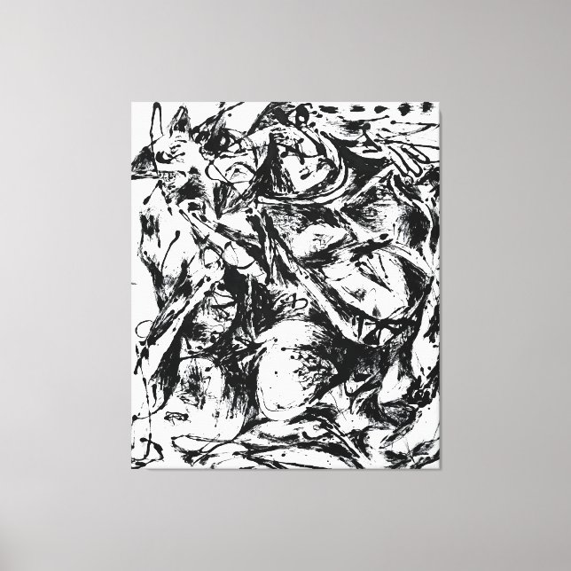 J. P. - NUMBER 6 - 1952 - Black Pourings -  Canvas Print (Front)