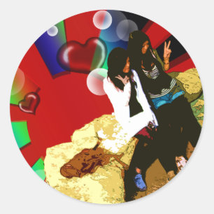 J Popped Classic Round Sticker