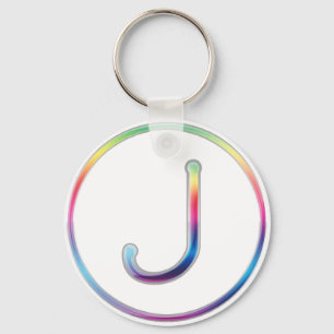 J Rainbow Monogram Keychain