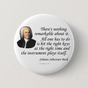 J.S. Bach on Playing 6 Cm Round Badge
