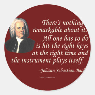 J.S. Bach on Playing Classic Round Sticker