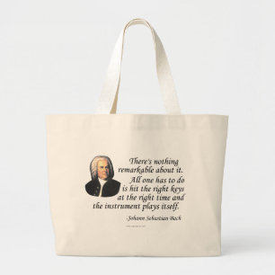 J.S. Bach on Playing Large Tote Bag