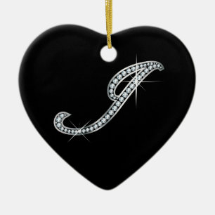 J script "Diamond Bling" Ceramic Tree Decoration