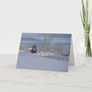 J Spoelstra Big Red in Winter Card