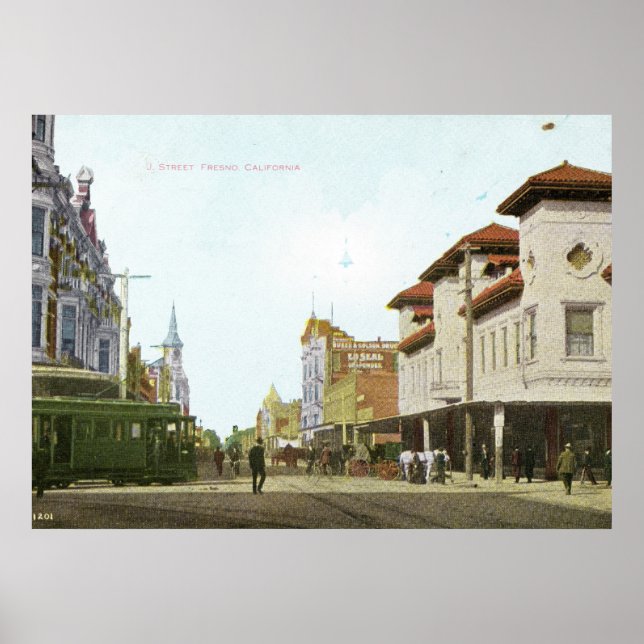 J Street Fresno California Vintage Poster (Front)