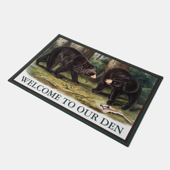 J.W. Audubon - Ursus Americanus Black Bear Doormat (Angled)