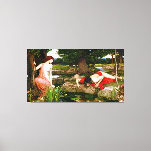 J. W. WATERHOUSE - ECHO AND NARCISSUS - 1903 - CANVAS PRINT (Front)