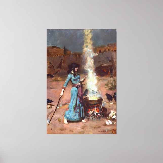 J. W. WATERHOUSE - THE MAGIC CIRCLE - 1886 -  CANVAS PRINT (Front)