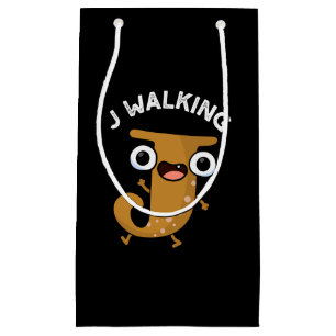 J Walking Funny Alphabet Pun Dark BG Small Gift Bag
