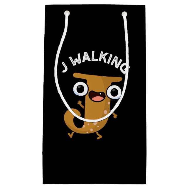 J Walking Funny Alphabet Pun Dark BG Small Gift Bag (Front)