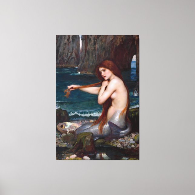 J. WATERHOUSE - A MERMAID - 1900 - Pre-Raphaelites Canvas Print (Front)
