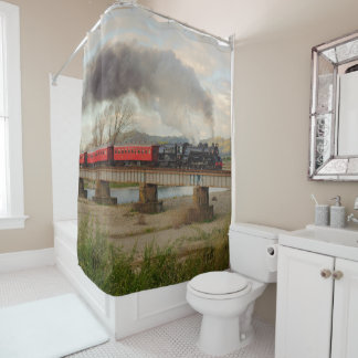 JA1271 crossing the Otaki River, NZ Shower Curtain