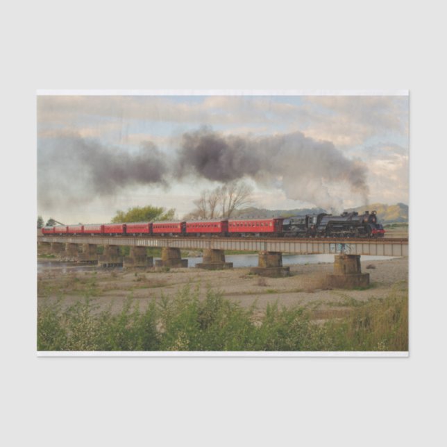 JA1271 crossing the Otaki River, NZ Tissue Paper (Front)