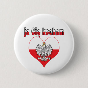 ja Cie kocham Eagle Heart 6 Cm Round Badge