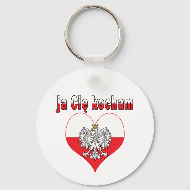 ja Cie kocham Eagle Heart Key Ring (Front)